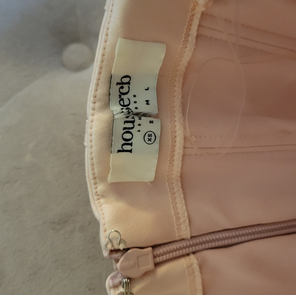 SOLD House of CB Genevieve Satin Blush Dress - Picture 8 of 10